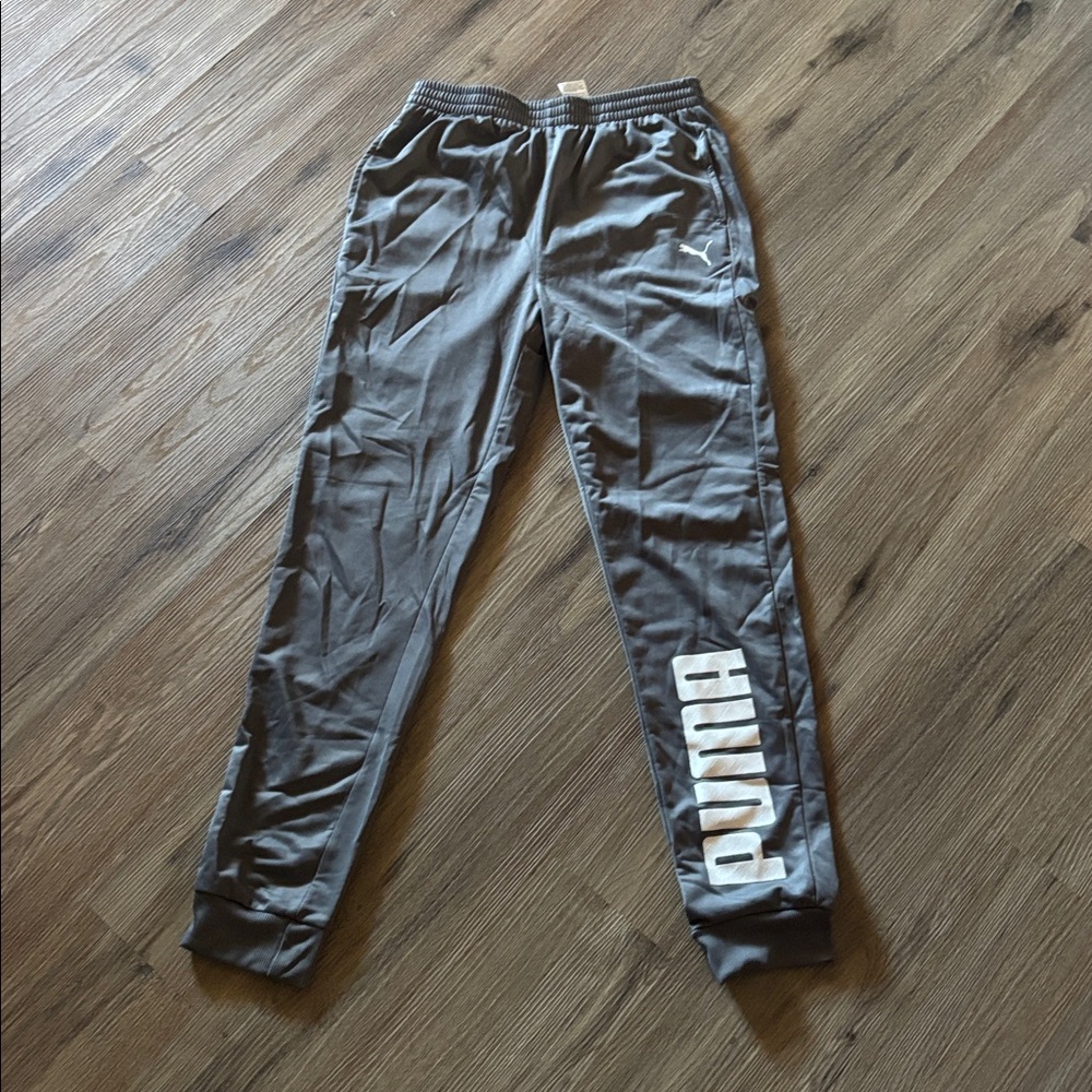 PUMA Kid’s Gray Joggers with Logo
